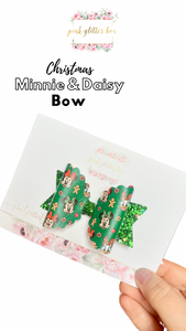 Christmas Minnie and Daisy bow