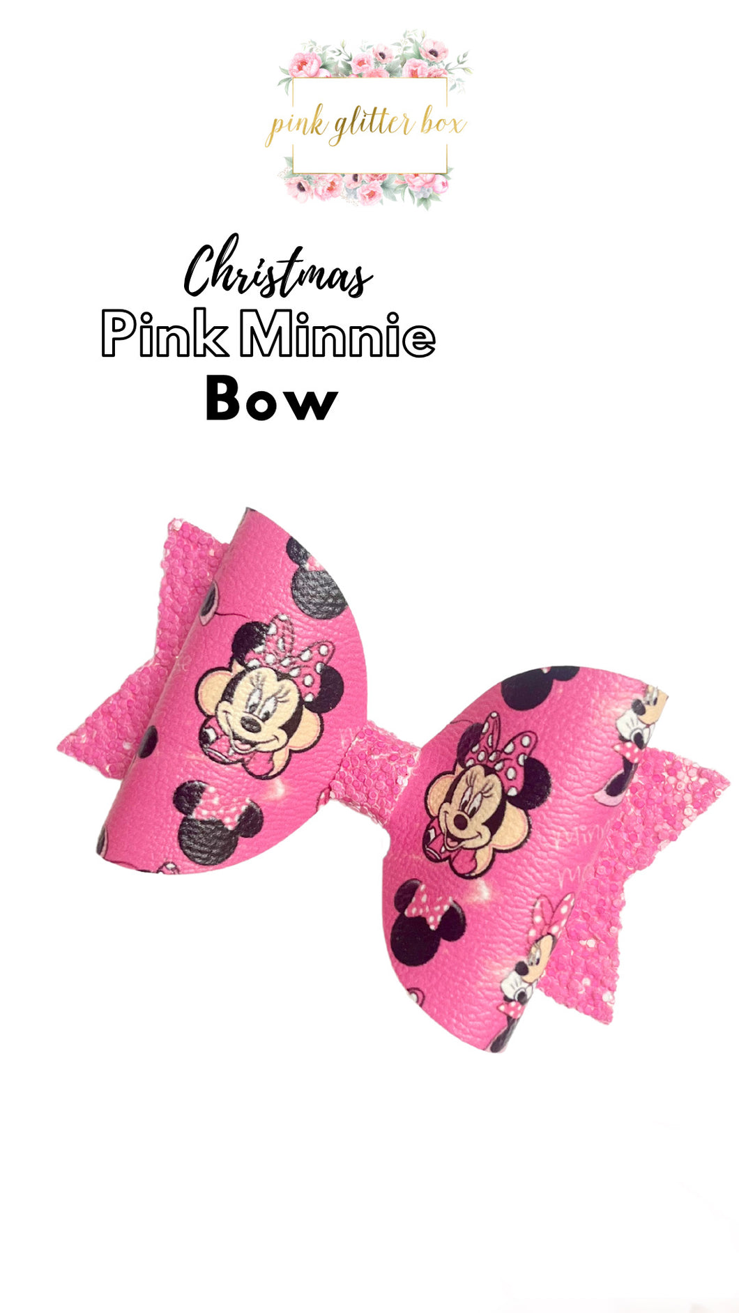 Christmas Minnie pink bow