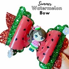 Load image into Gallery viewer, Summer watermelon clay bow
