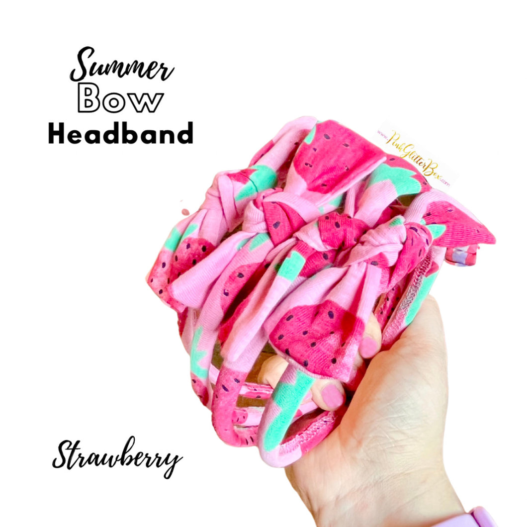 Summer jersey headband - strawberry