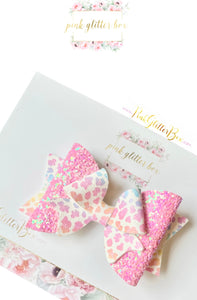 Summer pastel leopard print bow