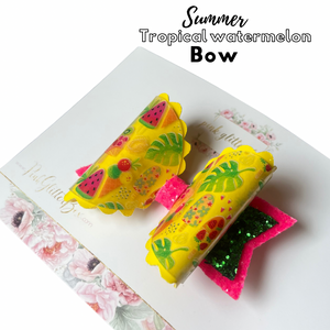 Summer tropical watermelon bow