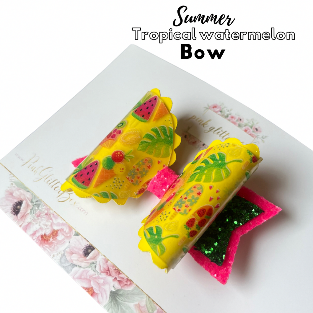 Summer tropical watermelon bow