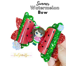 Load image into Gallery viewer, Summer watermelon clay bow
