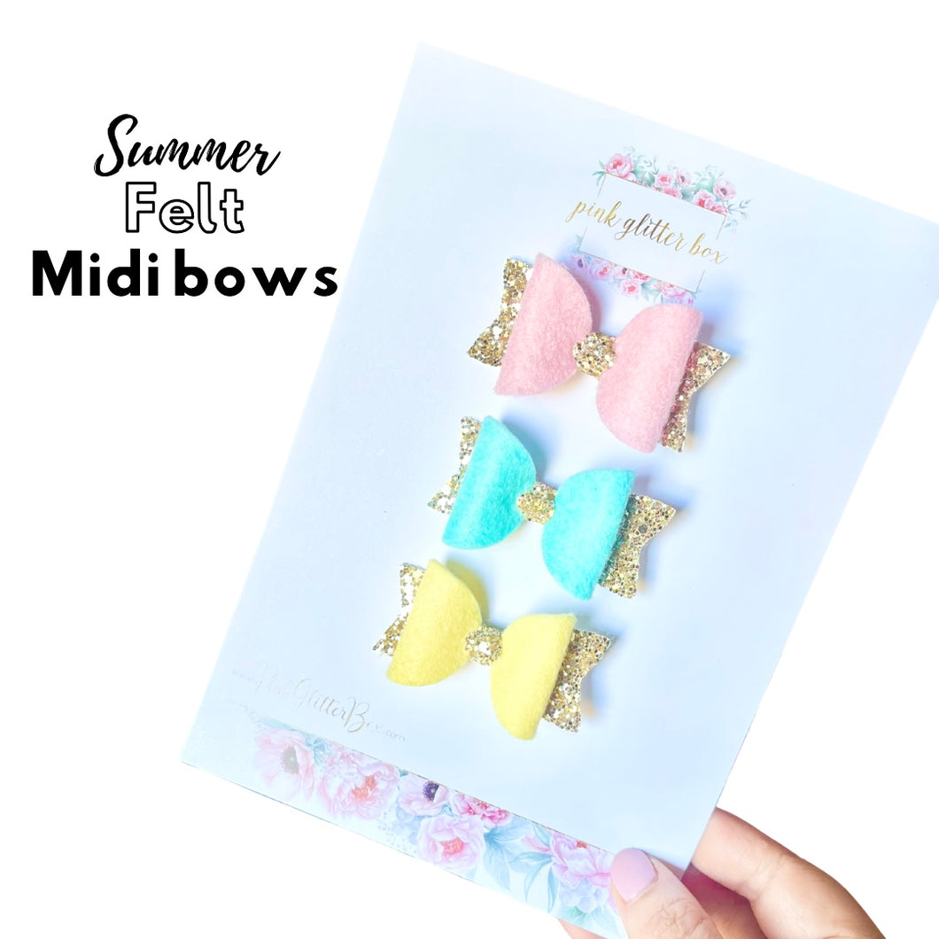 Summer felt midi bows