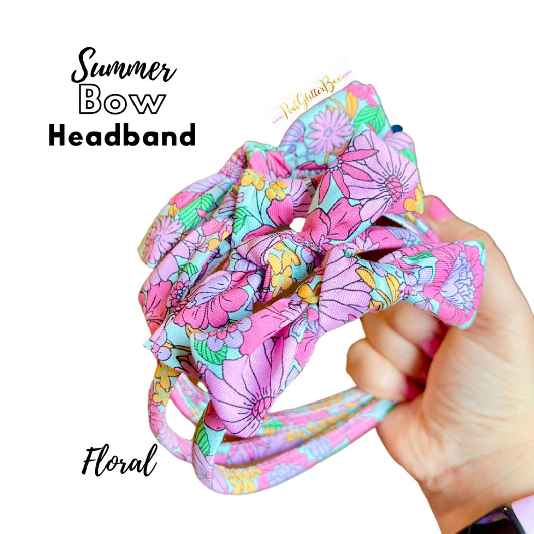 Summer jersey headband - floral