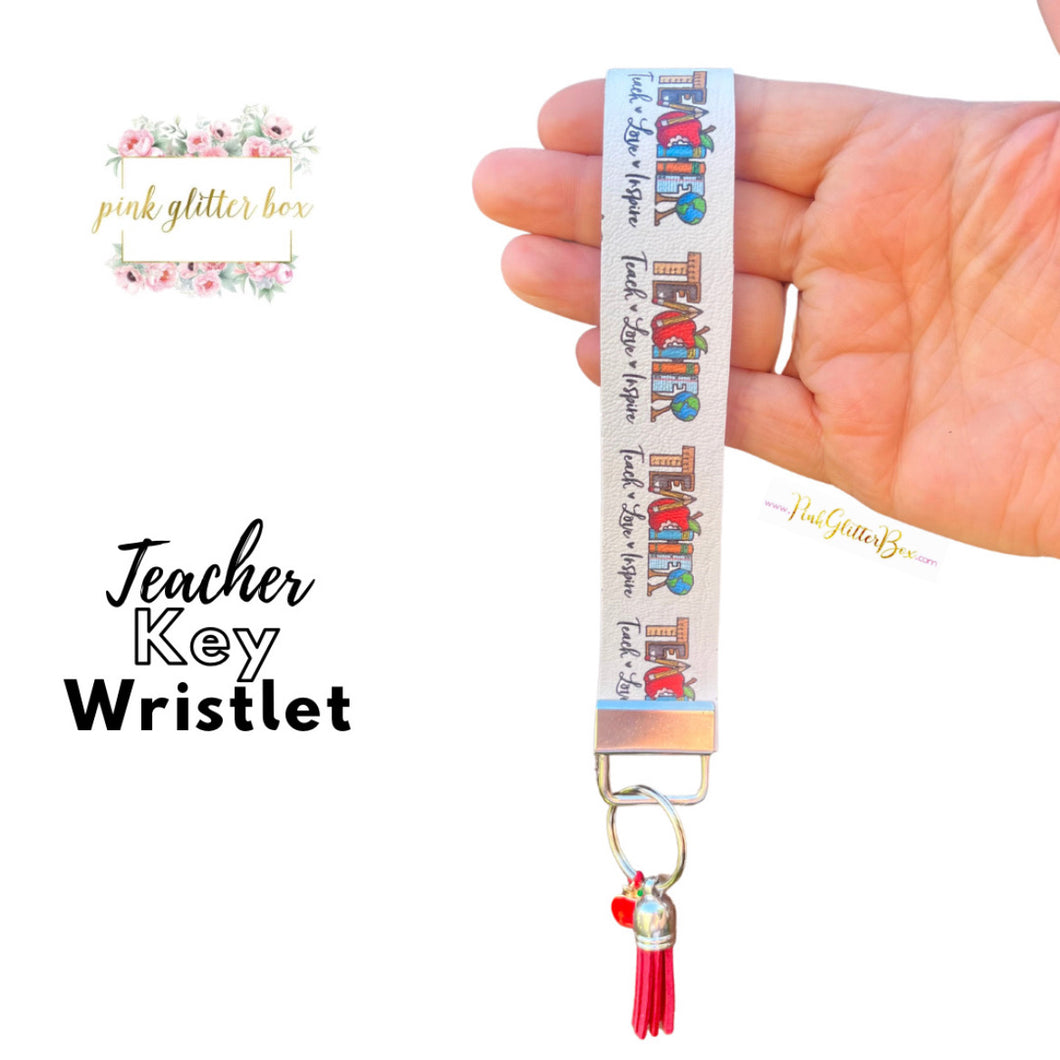 Summer teacher key wristlet