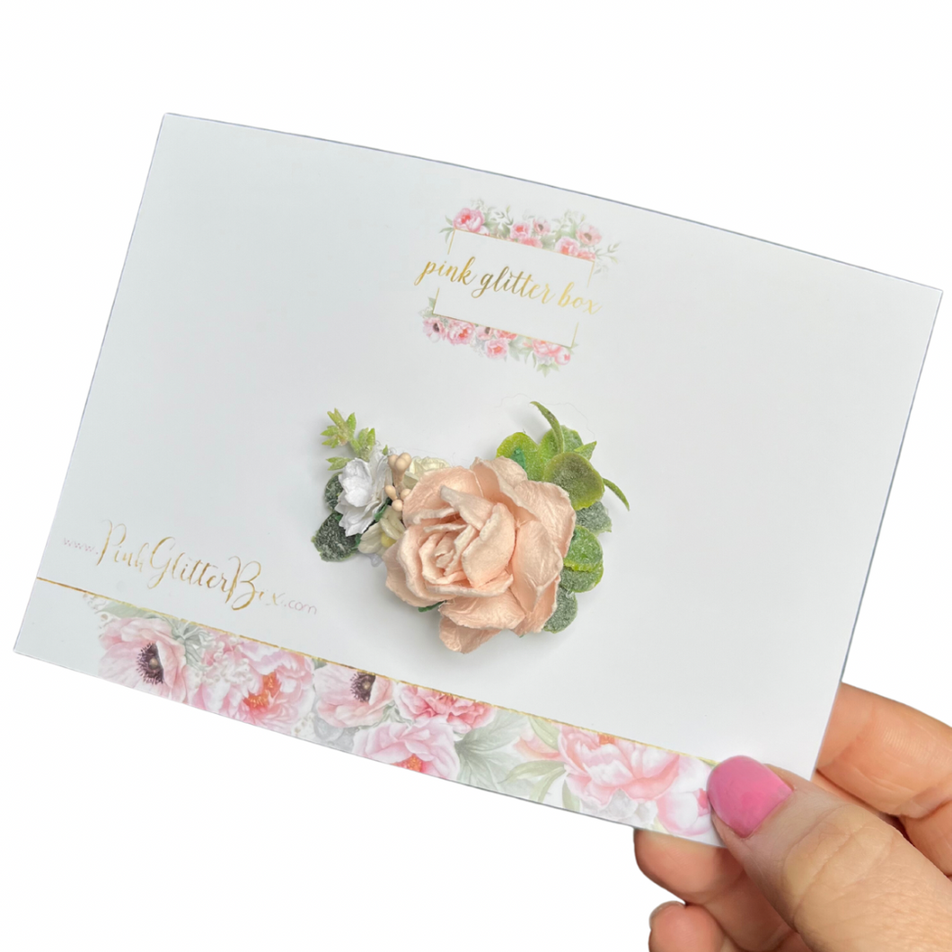 Floral occasion clip - baby pink