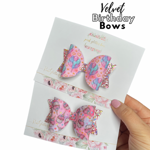 Birthday cupcake bow