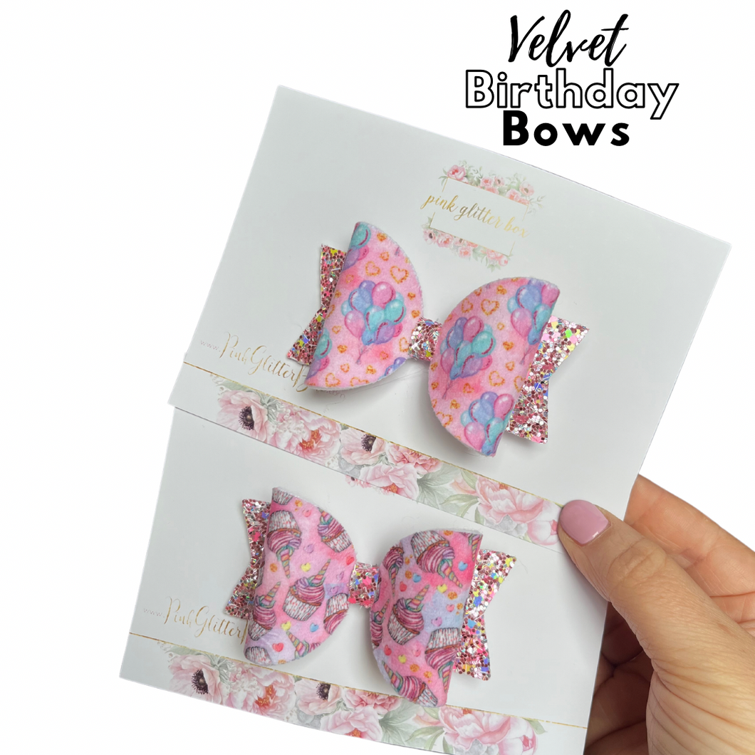 Birthday cupcake bow