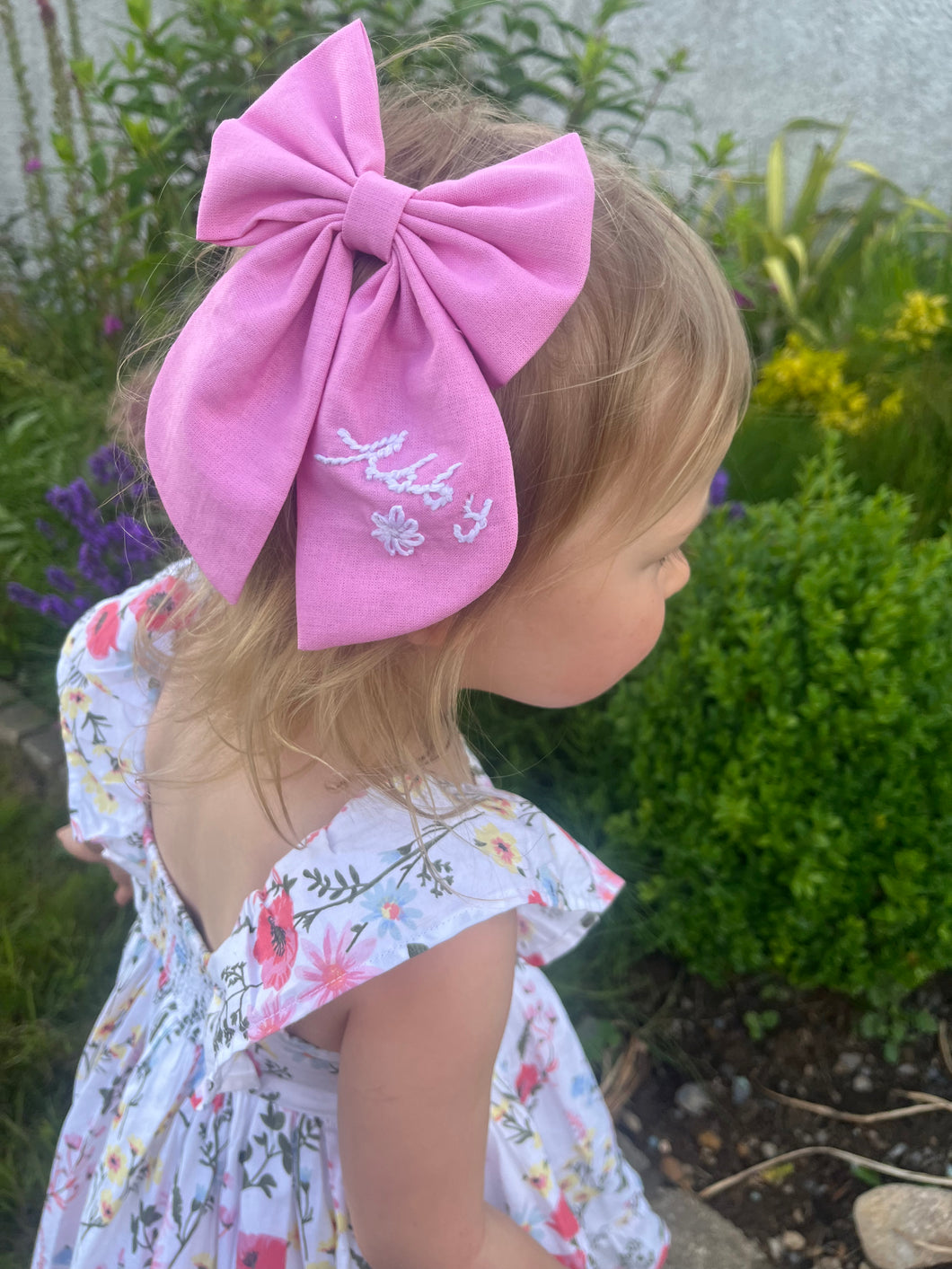 Summer embroidered sailor bow