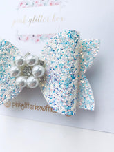 Load image into Gallery viewer, White Glitter Occasion Bow
