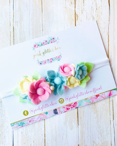 Floral felt baby headband