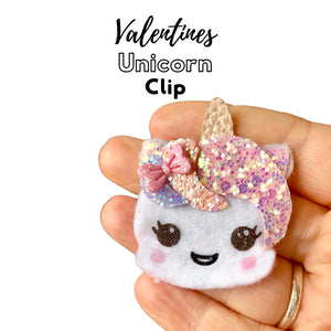 Valentines Unicorn clip