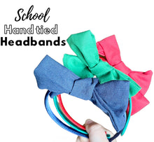 Load image into Gallery viewer, School hand tied headbands
