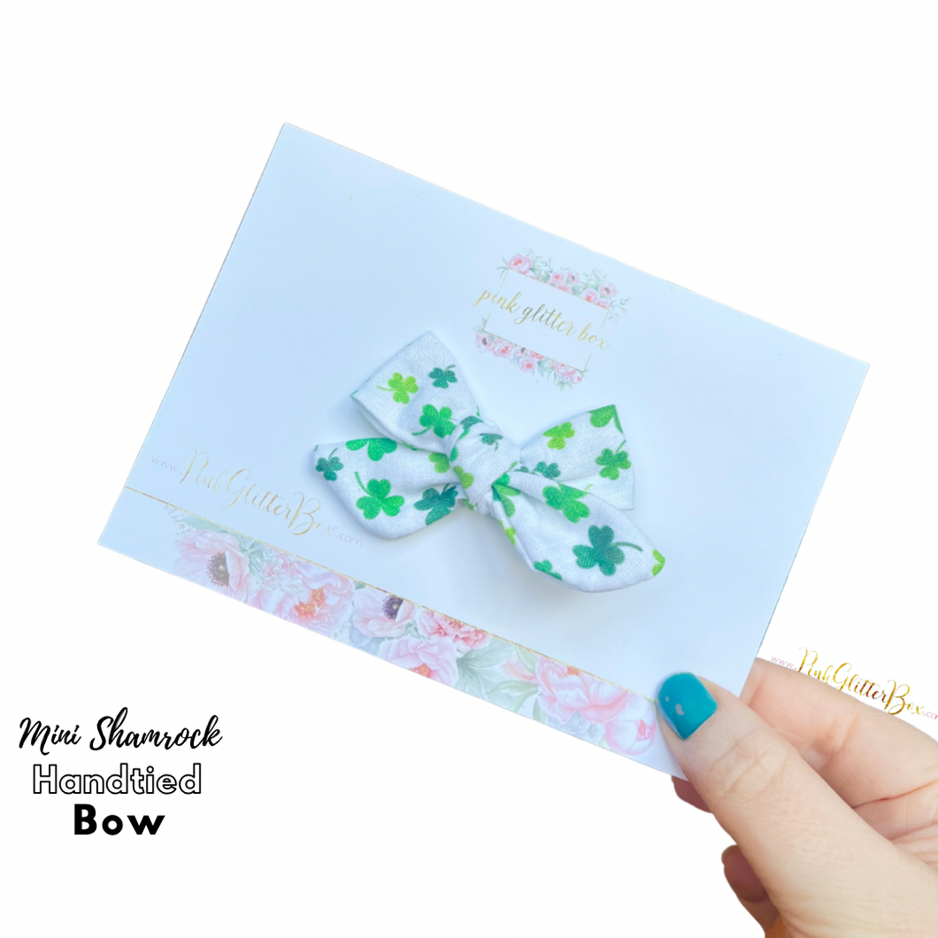 Mini hand tied shamrock bow