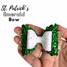 Load image into Gallery viewer, St. Patrick’s Day Emerald bow
