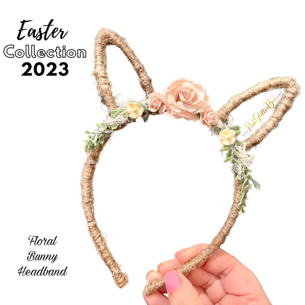 Easter bunny floral headband