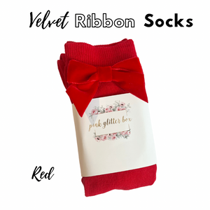 Velvet ribbon socks