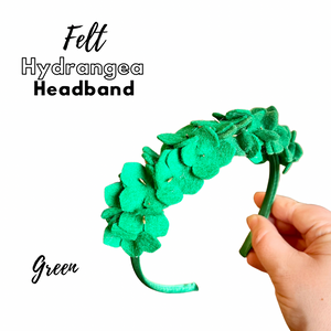 Hydrangea headband - green