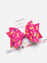 Load image into Gallery viewer, Pink flock hair bow
