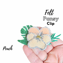 Load image into Gallery viewer, Summer Felt Pansy clip
