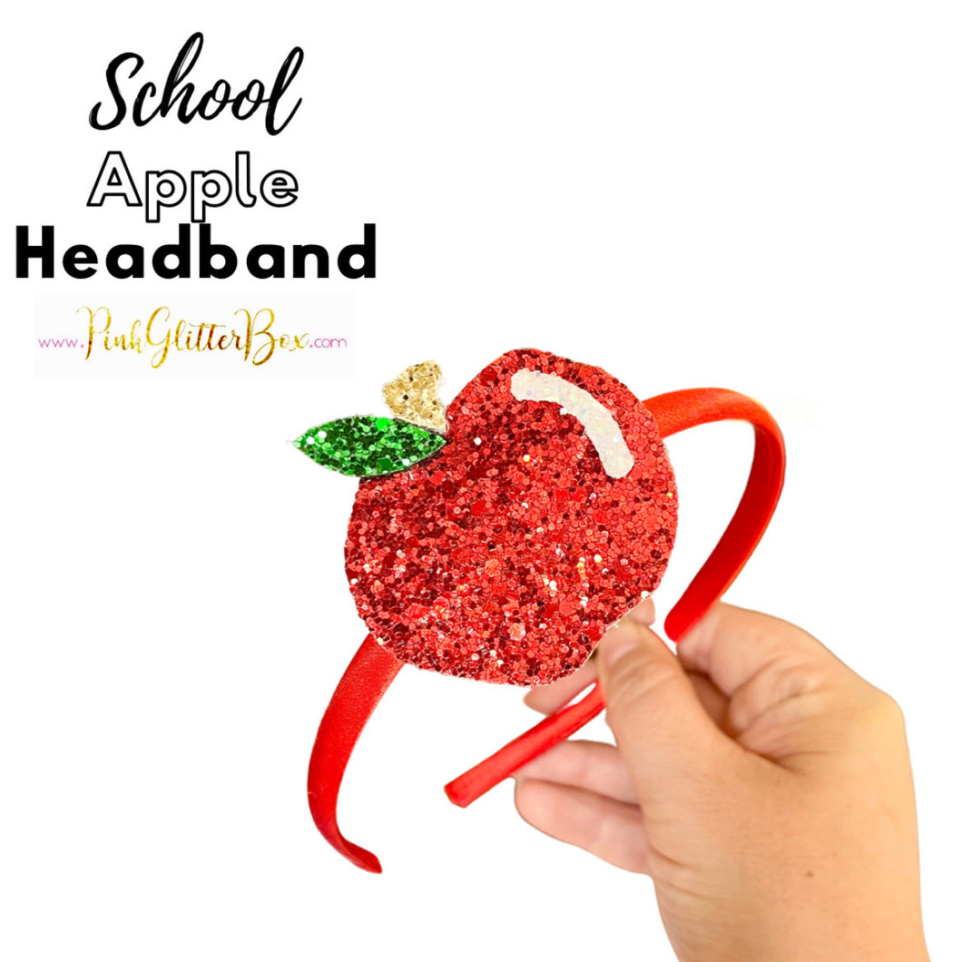 School apple clip headband