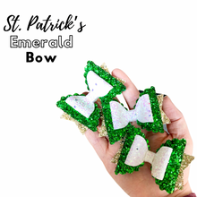 Load image into Gallery viewer, St. Patrick’s Day Emerald bow
