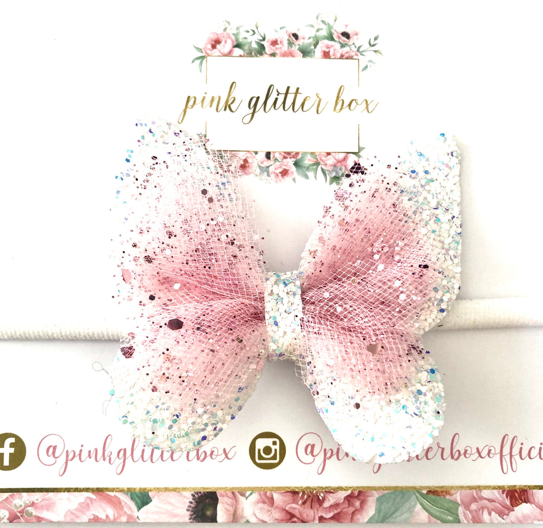 Pink butterfly headband