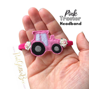 Pink Tractor headband