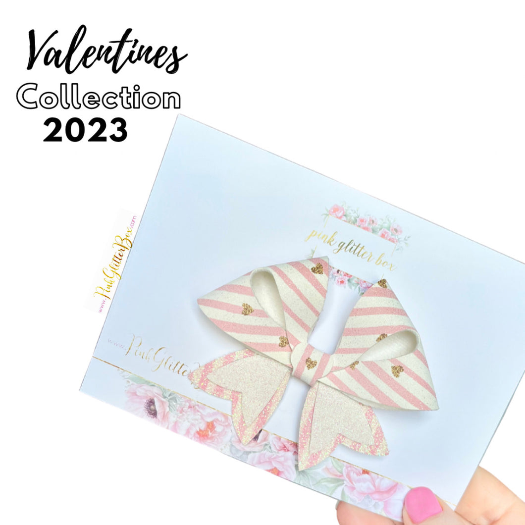 Valentine’s gold heart bow