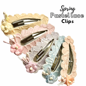 Pastel Lace snap clips