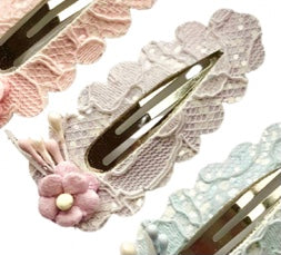 Pastel Lace snap clips