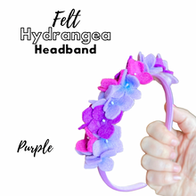 Load image into Gallery viewer, Summer Felt Hydrangea Headband - purple
