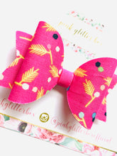 Load image into Gallery viewer, Pink flock hair bow
