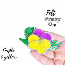 Load image into Gallery viewer, Summer Felt Pansy clip
