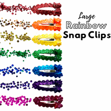 Load image into Gallery viewer, Summer Large Rainbow snap clips
