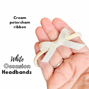 Occasion Bows - Cream petersham ribbon