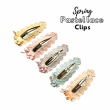 Load image into Gallery viewer, Pastel Lace snap clips
