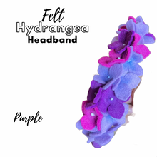 Load image into Gallery viewer, Summer Felt Hydrangea Headband - purple
