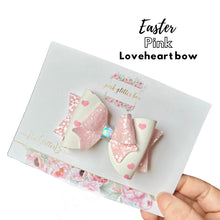 Load image into Gallery viewer, Easter pink Loveheart bow
