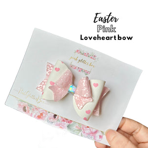 Easter pink Loveheart bow