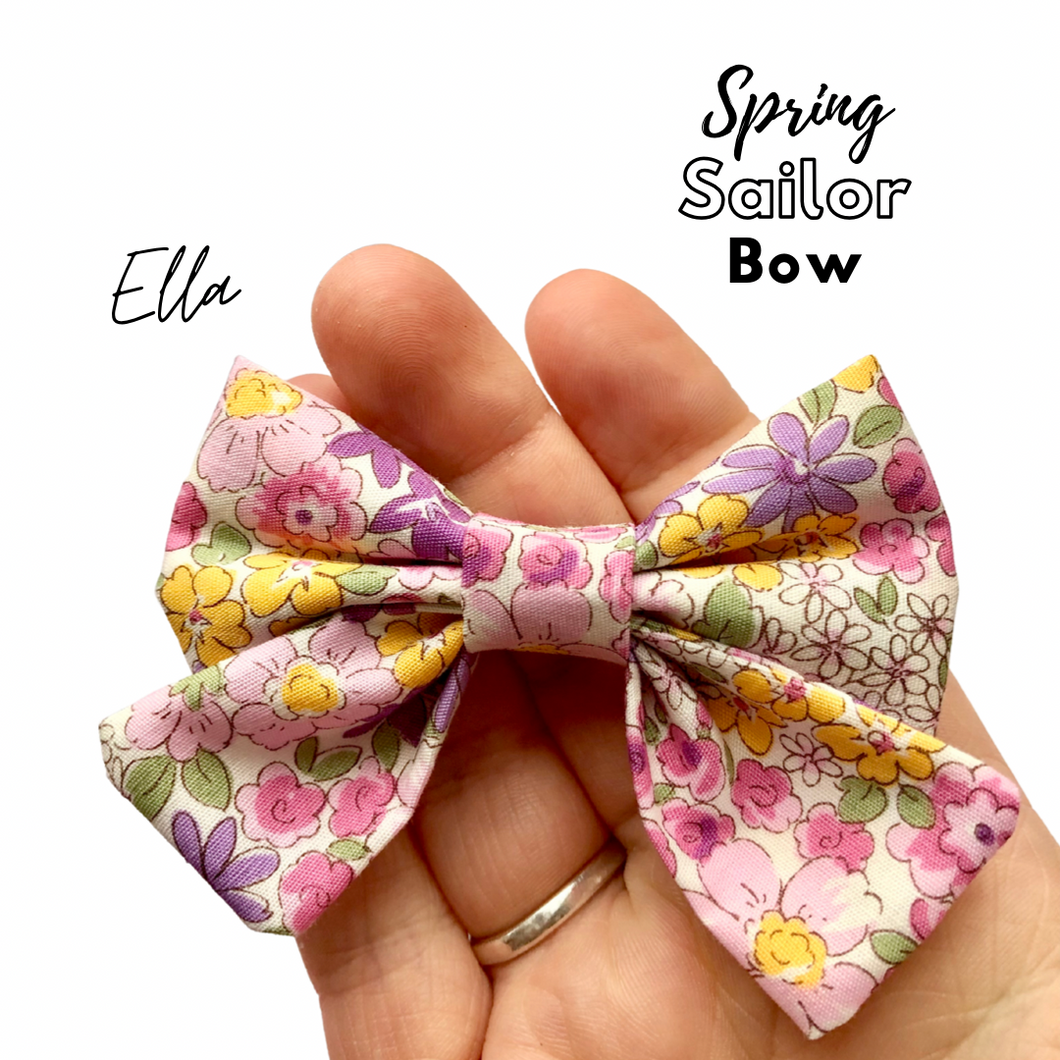 Spring sailor hair bow - Ella