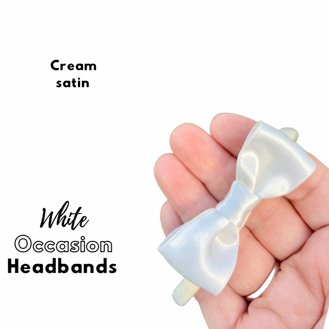 Occasion Bows - Cream satin