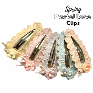 Pastel Lace snap clips