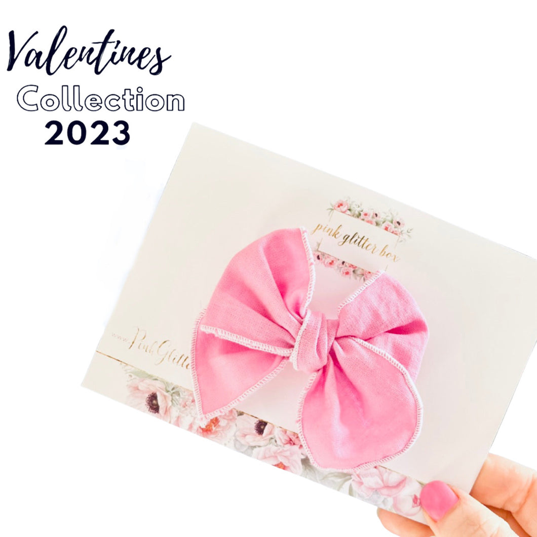 Valentine’s Poppy bow - light pink