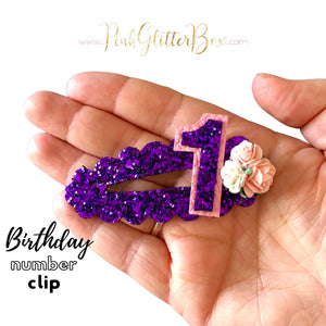 Birthday number clip