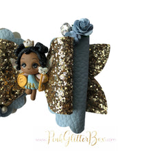 Load image into Gallery viewer, Tooth Fairy clay bow - black hair
