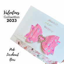 Load image into Gallery viewer, Valentine’s Pink heart bow - medium
