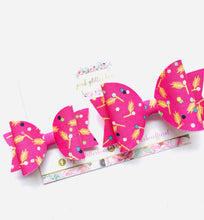 Load image into Gallery viewer, Pink flock hair bow
